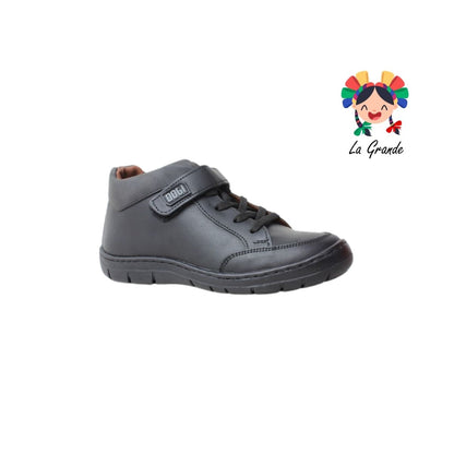 5092 DOGI Negro Piel Zapato Escolar para Niño y Joven