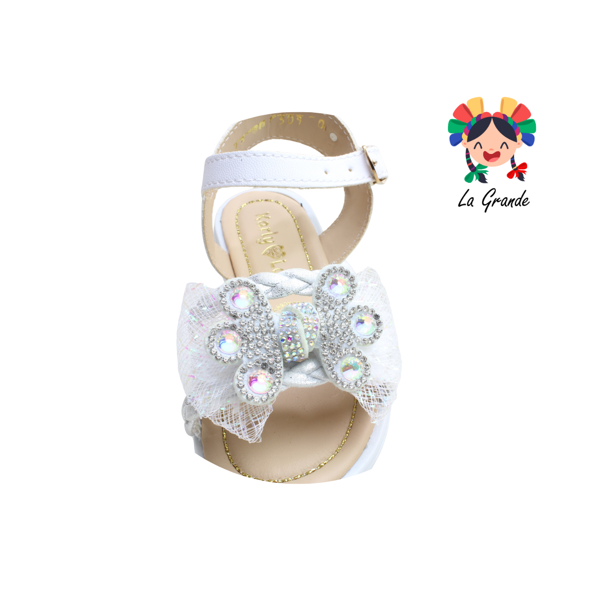 509 KARLY LOVE Blanco Cabra Sandalia Casual para Niña