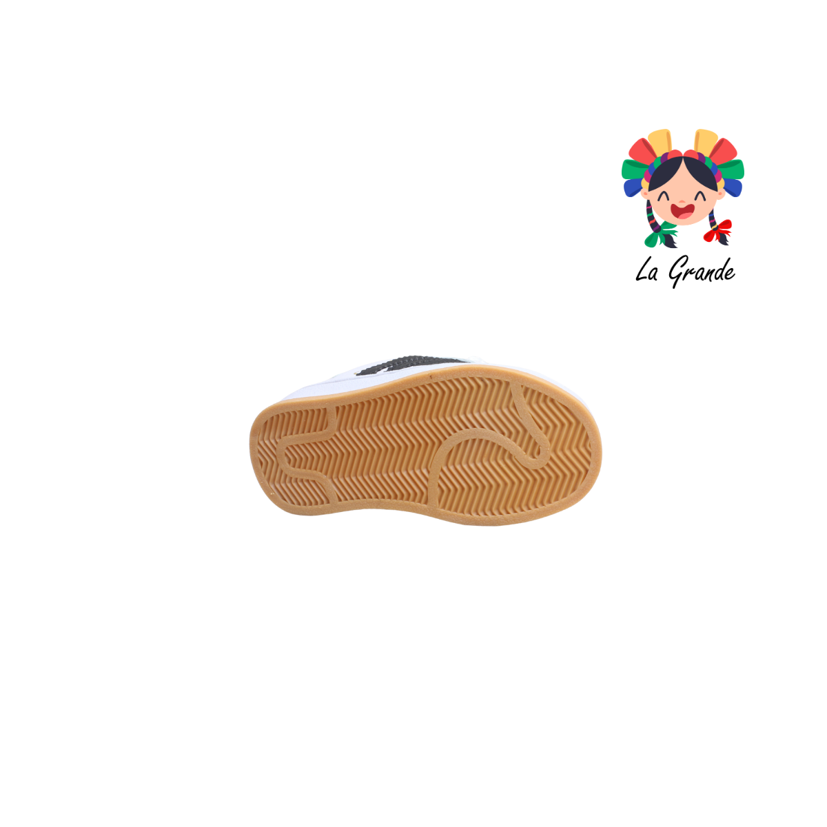 050 ACUR-ST Blanco Negro Nobuck Tenis Casual para Niña