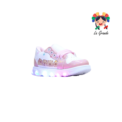 38L88 PEKE KIDS Blanco Alina Sint Tenis Casual con Luces para Bebé y Niña