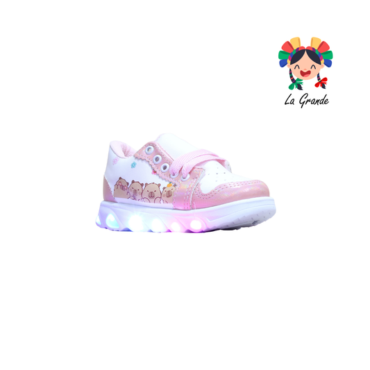 38L88 PEKE KIDS Blanco Alina Sint Tenis Casual con Luces para Bebé y Niña