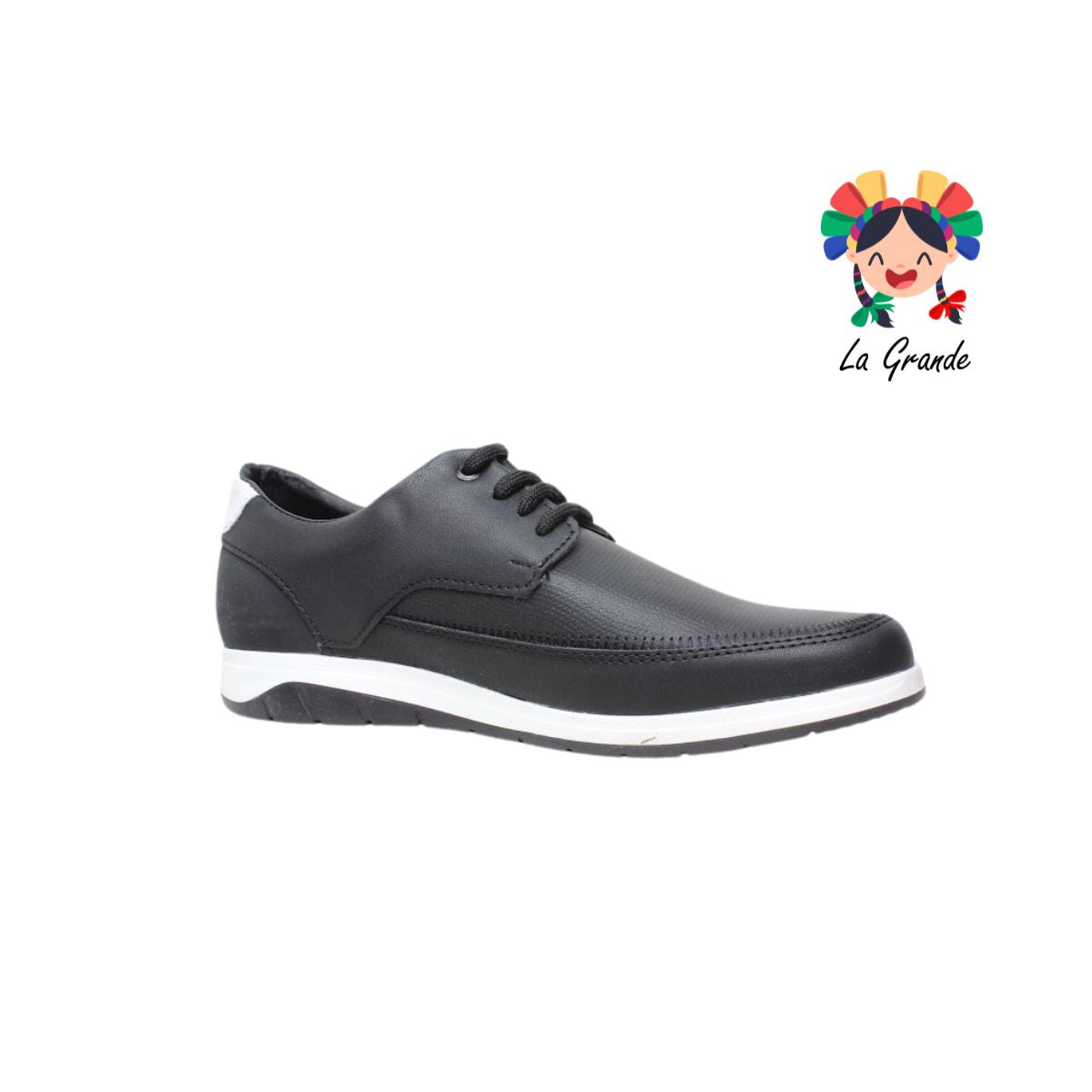 5104 NOZIVO Negro Blanco Sint Zapato Casual para Joven y Caballero