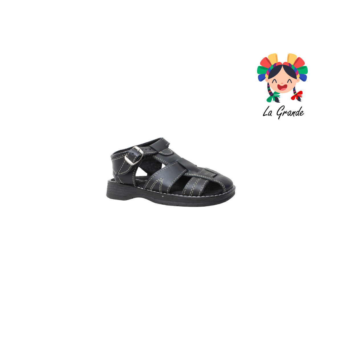 510 MOMISH Negro Piel Huarache para Niña y Niño