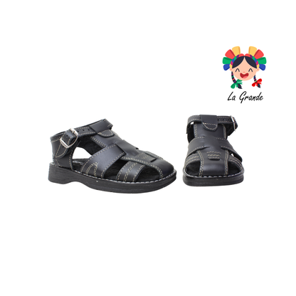 510 MOMISH Negro Piel Huarache para Niña y Niño