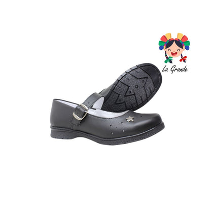 511 BRIANDA Negro Piel Zapato Escolar para Dama