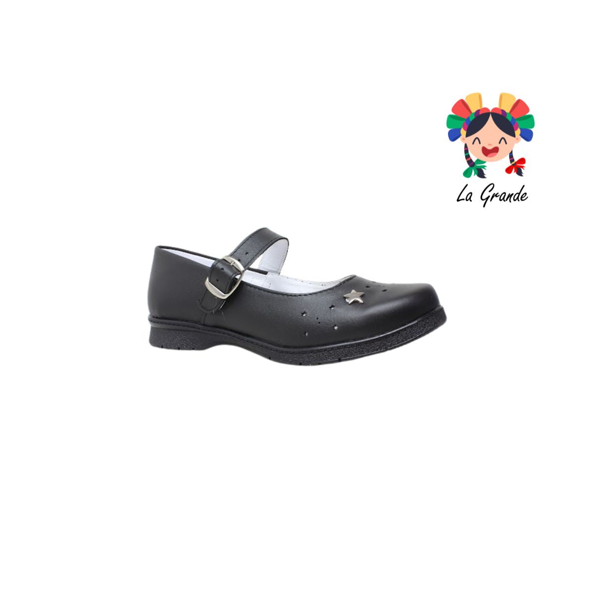 511 BRIANDA Negro Piel Zapato Escolar para Dama