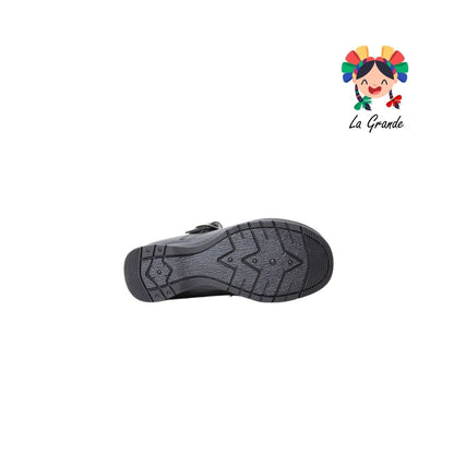 512 BRIANDA Negro Piel Zapato Escolar para Niña