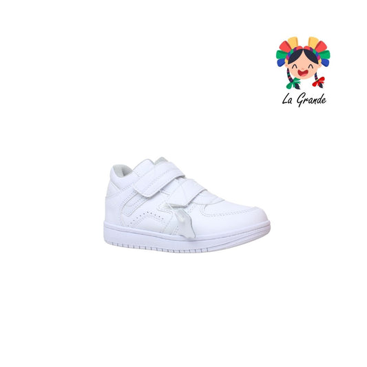 514 APT Blanco Blanco Piel Tenis Escolares para Niña y Niño