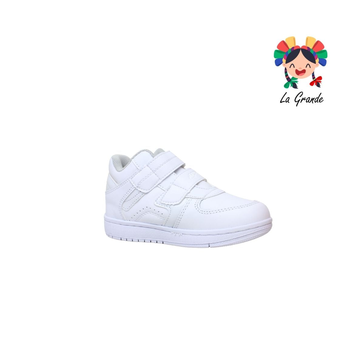 514 APT Blanco Blanco Piel Tenis Escolares para Niña y Niño