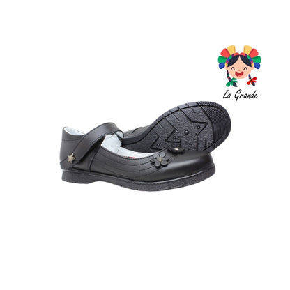 514 BRIANDA Negro Piel Zapato Escolar para Dama