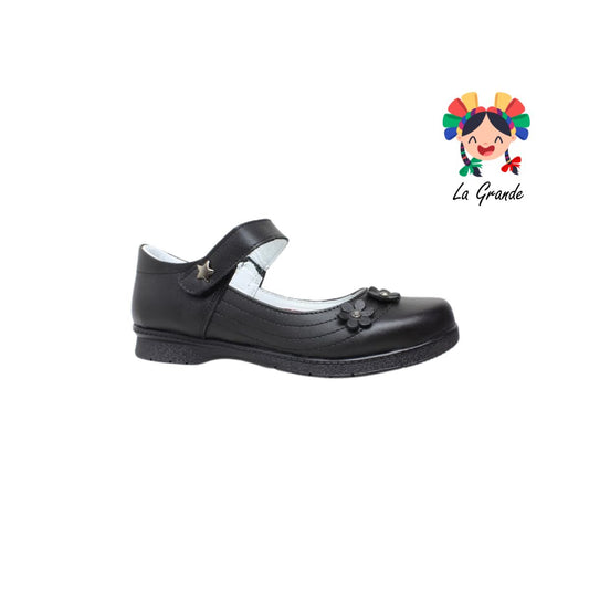 514 BRIANDA Negro Piel Zapato Escolar para Dama