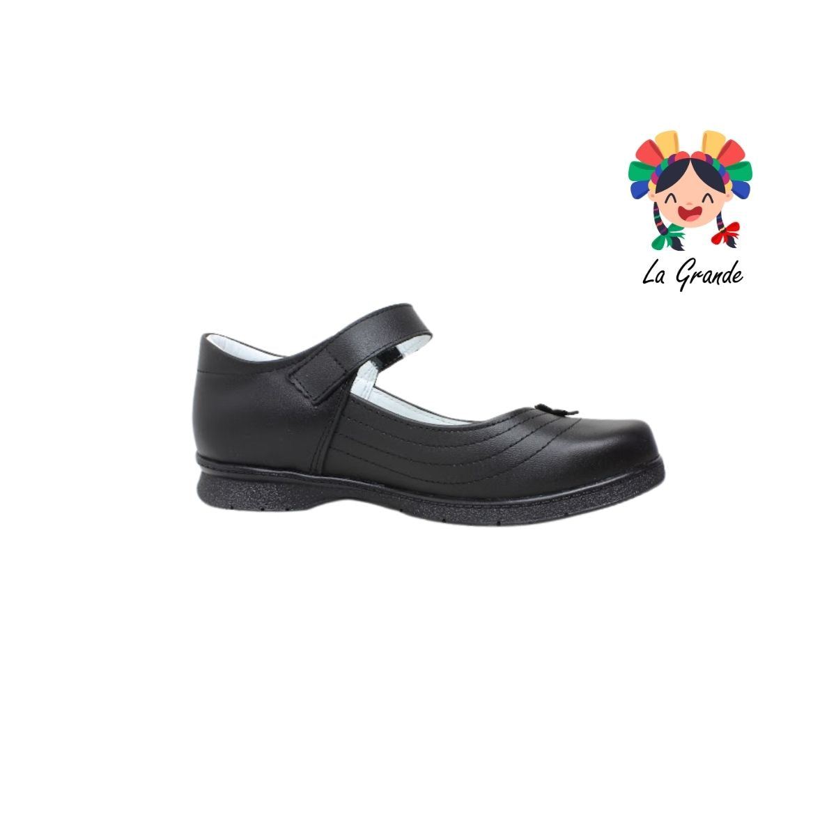 514 BRIANDA Negro Piel Zapato Escolar para Dama