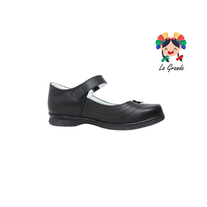 514 BRIANDA Negro Piel Zapato Escolar para Dama