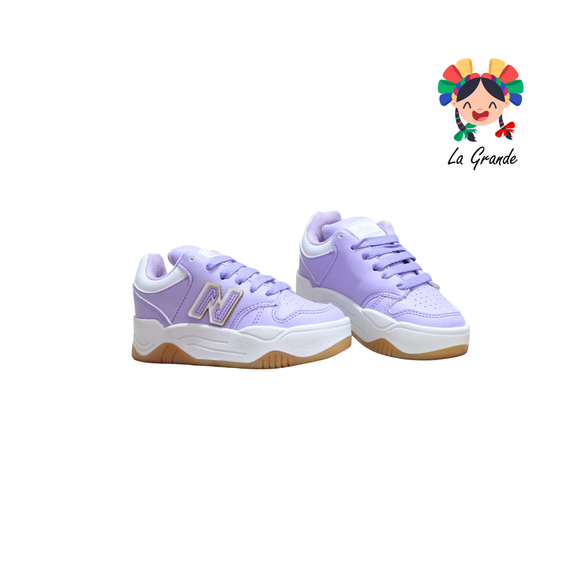 172 HEBOX Lila Blanco Tenis Casual Para Niña