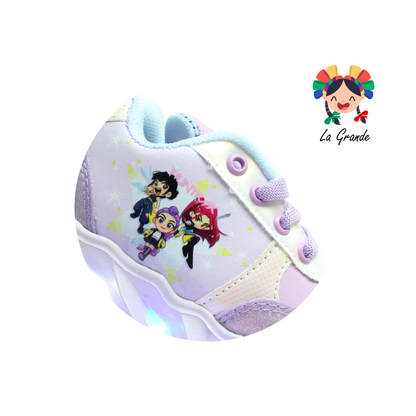 22024 Huntri ROJO ARANDANO Lila Cielo Sint Tenis Casual con Luz Led para Niña