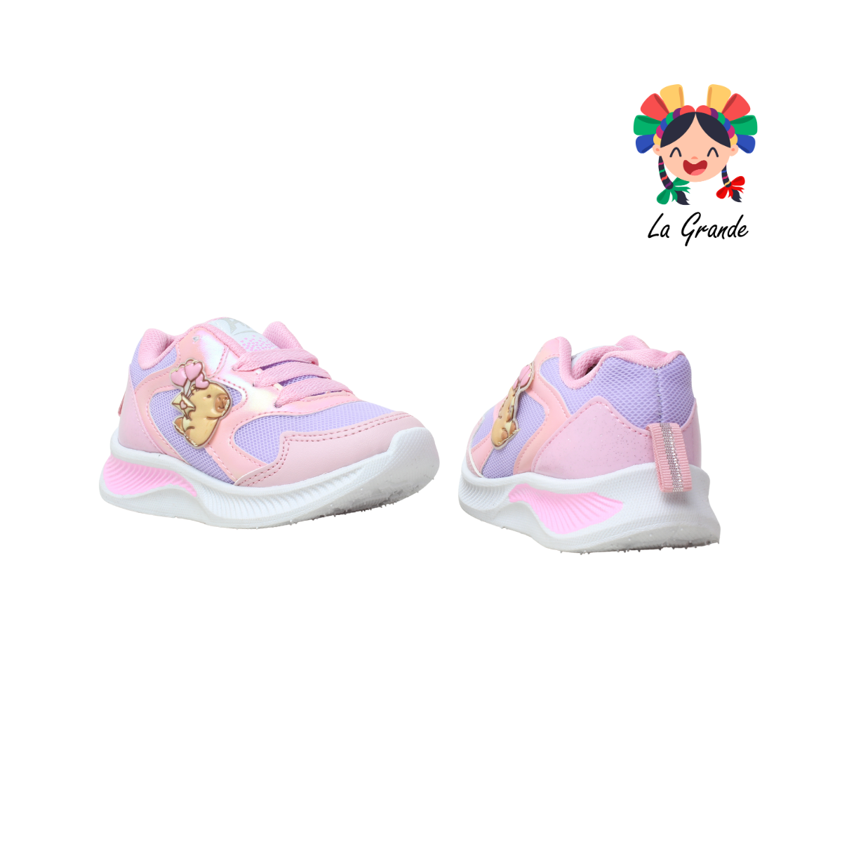 520 PIYINS Lila Rosa Tenis Casual para Bebé y Niña