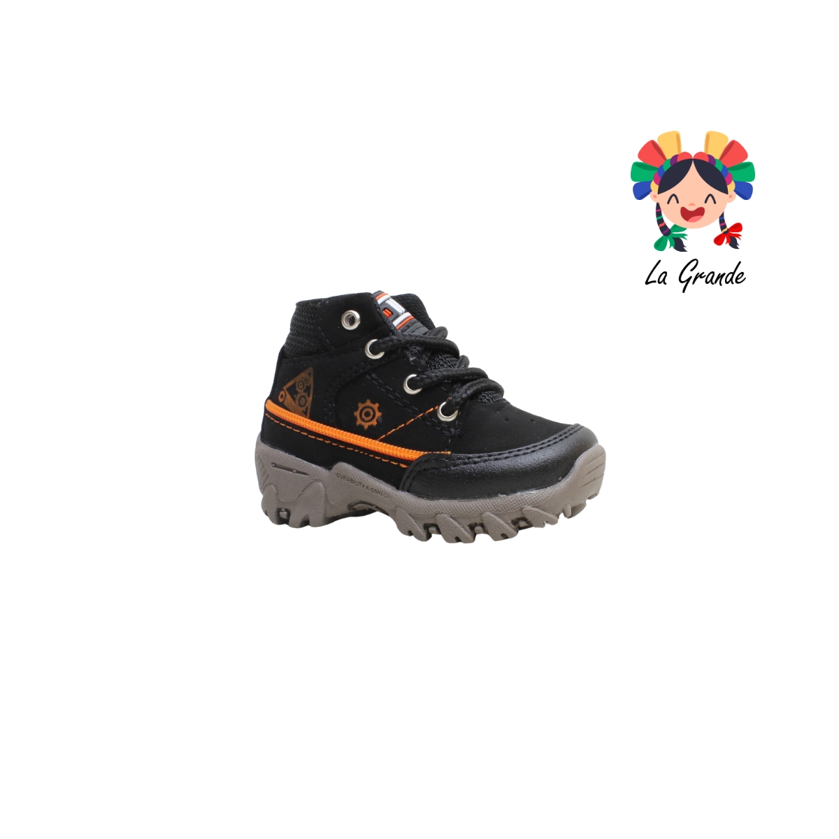 522 MINI BOYS Negro Naranja Sint Bota de Montaña para Bebé y Niño