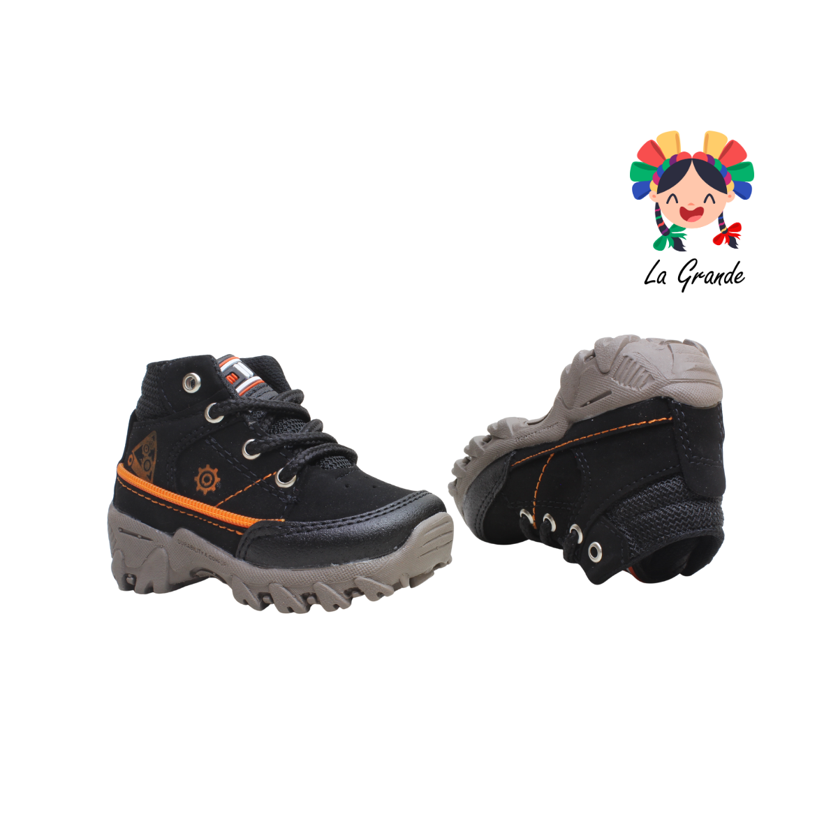 522 MINI BOYS Negro Naranja Sint Bota de Montaña para Bebé y Niño
