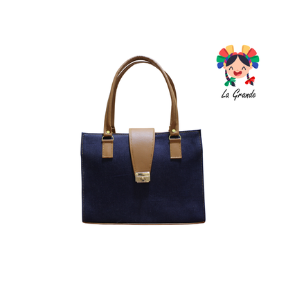 056 TONY Bolsa Camel Mezclilla Casual Tipo Caja para Dama