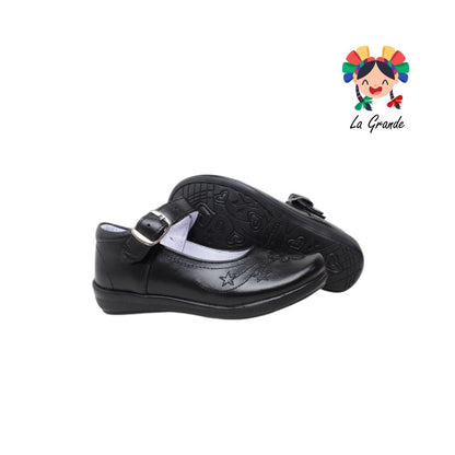 530 LUPITAS Negro Piel Zapato Escolar para Niña