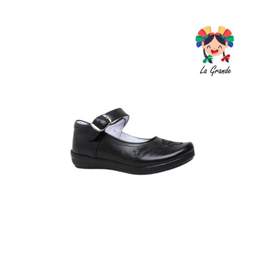 530 LUPITAS Negro Piel Zapato Escolar para Niña