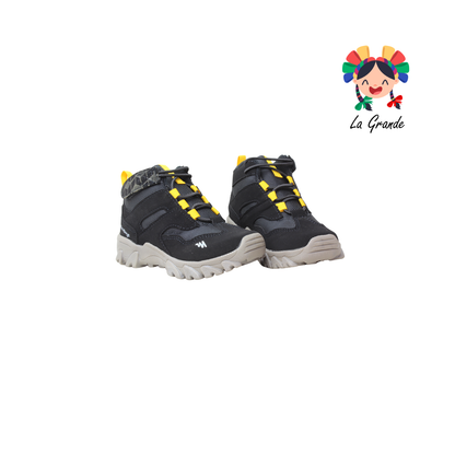 538 MINI BOYS Negro Amarillo Bota de Montaña para Niño