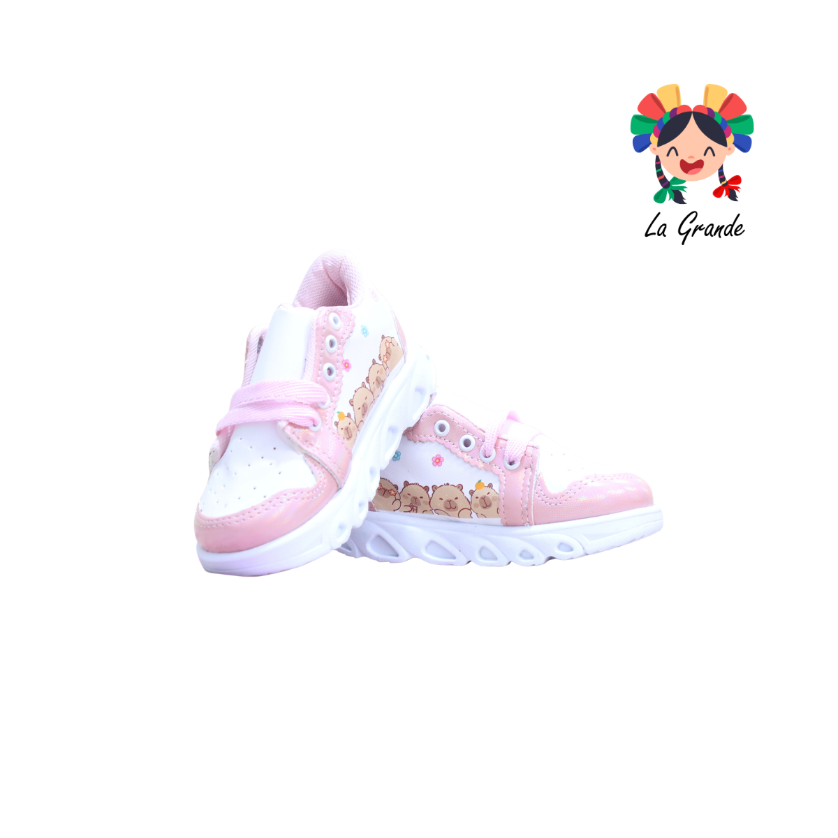 38L88 PEKE KIDS Blanco Alina Sint Tenis Casual con Luces para Bebé y Niña