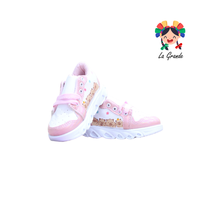 38L88 PEKE KIDS Blanco Alina Sint Tenis Casual con Luces para Bebé y Niña
