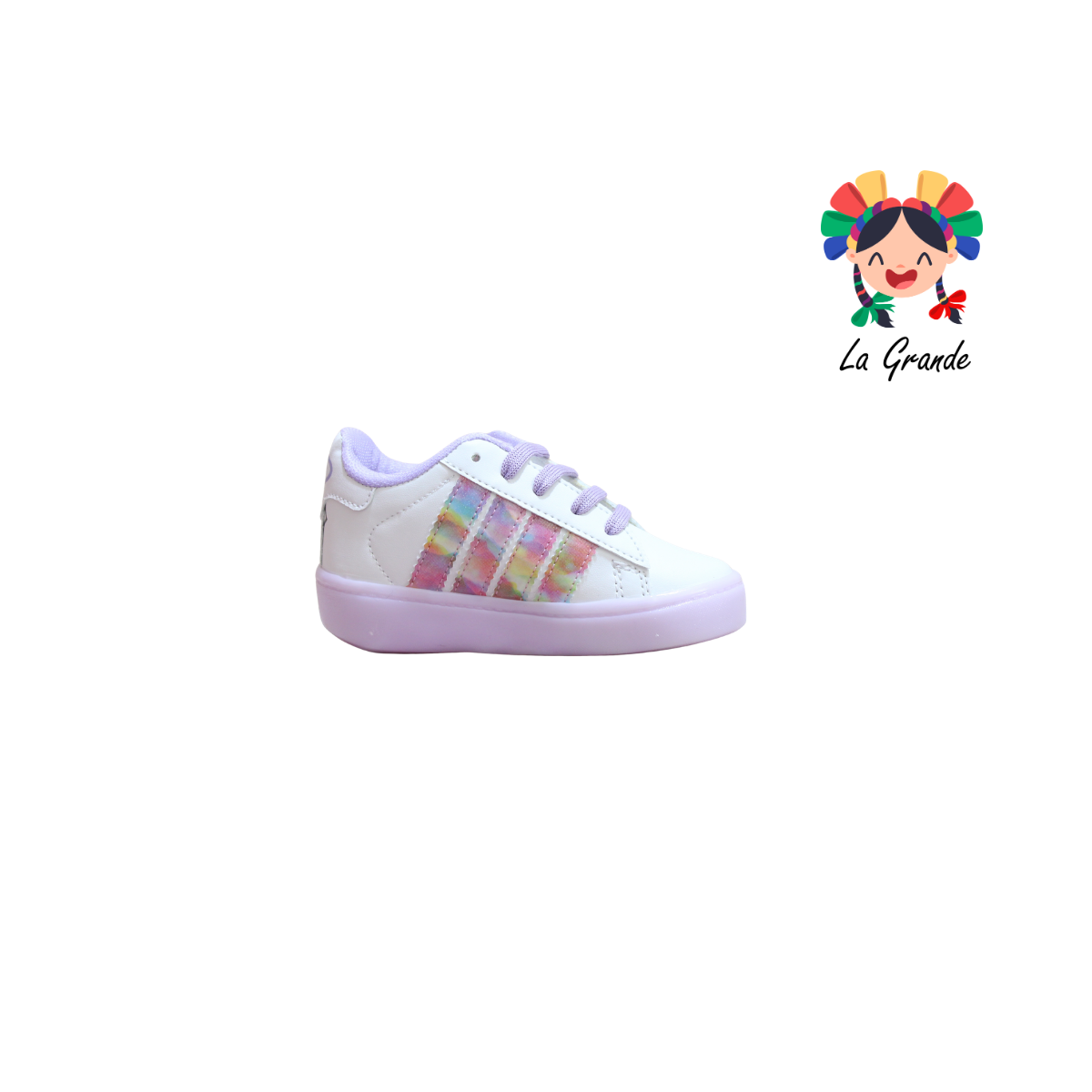 V-040 VANNI CLUB Lila Blanco Sintético Tenis Casual para Niña
