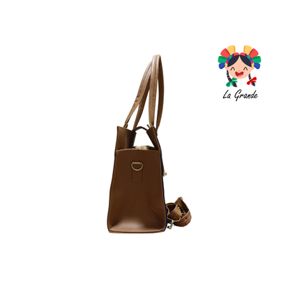 056 TONY Bolsa Camel Mezclilla Casual Tipo Caja para Dama