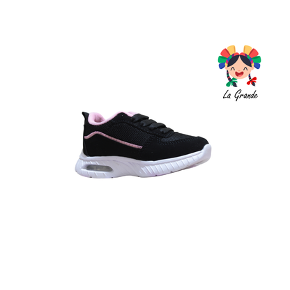 746 ROUSS Negro Rosa Tenis Deportivo con Válvula para Niña