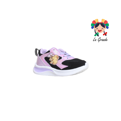 520 PIYINS Negro Lila Tenis Casual para Niña