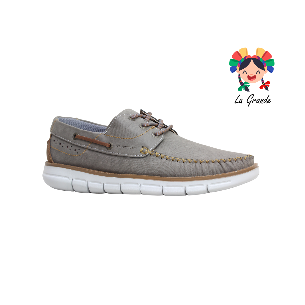 5563 CUSTOM Gris Nobuck Mocasín Casual para Caballero
