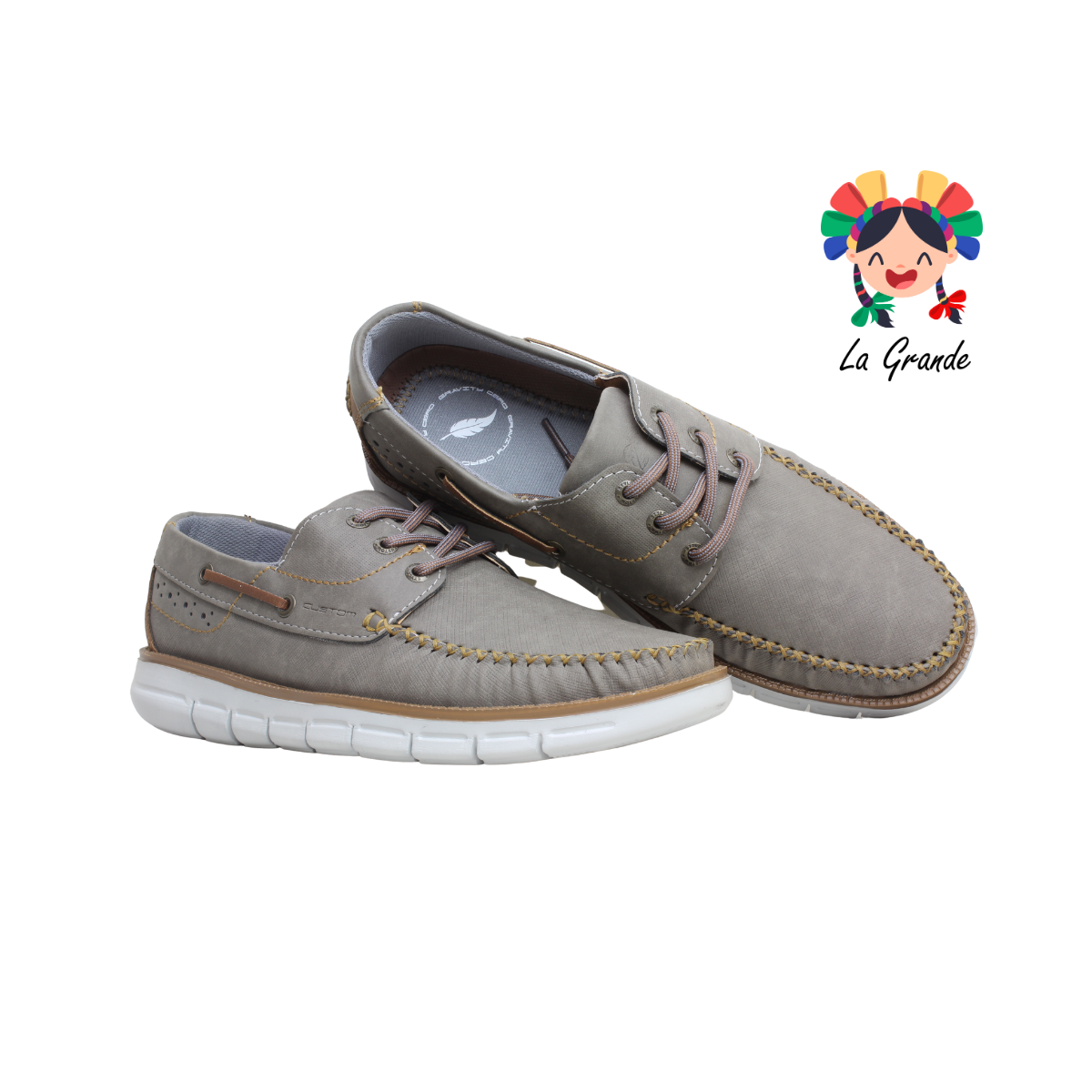5563 CUSTOM Gris Nobuck Mocasín Casual para Caballero