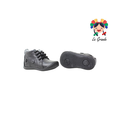 558 ABC Negro Piel Zapato Escolar para Bebé