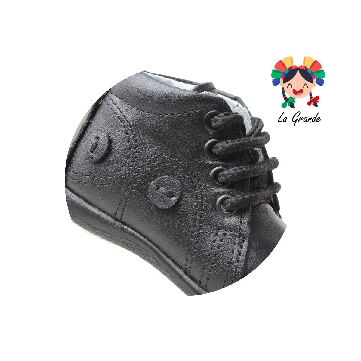 558 ABC Negro Piel Zapato Escolar para Bebé