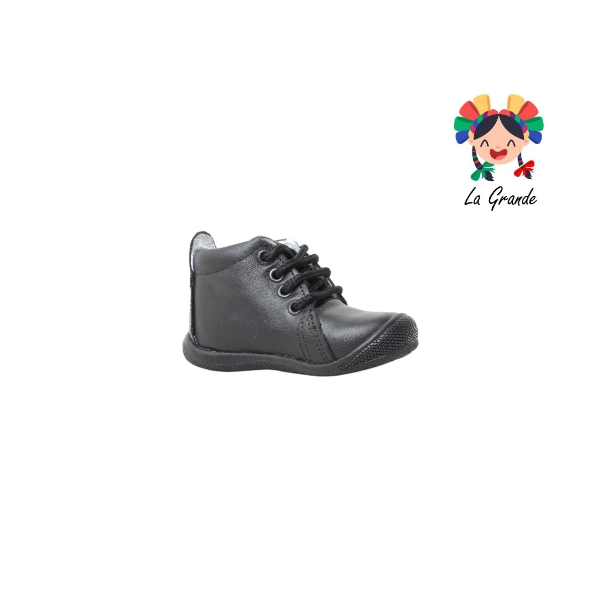 558 ABC Negro Piel Zapato Escolar para Bebé