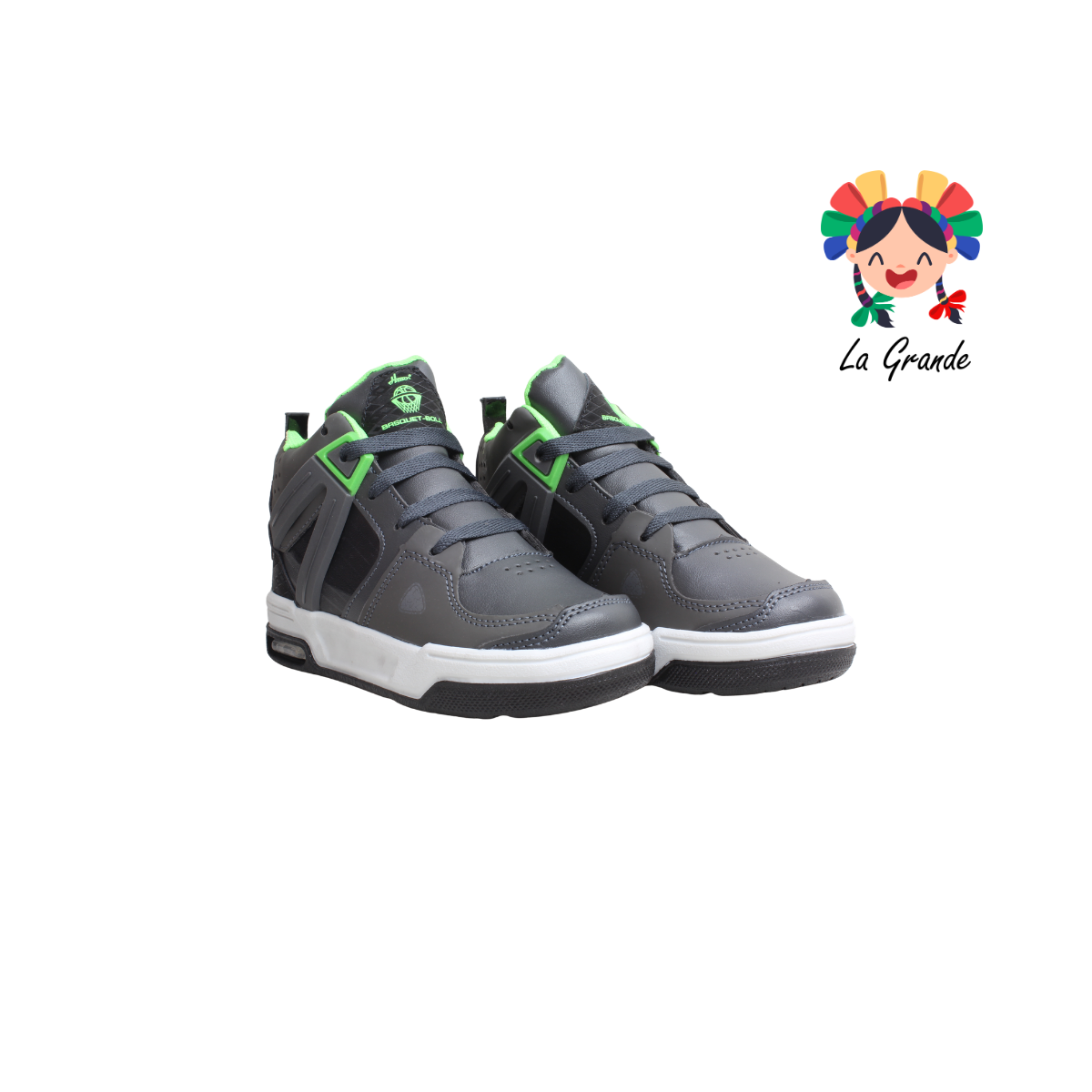 173 HEBOX Ngo Oxf Neon Tenis Casual para Niño