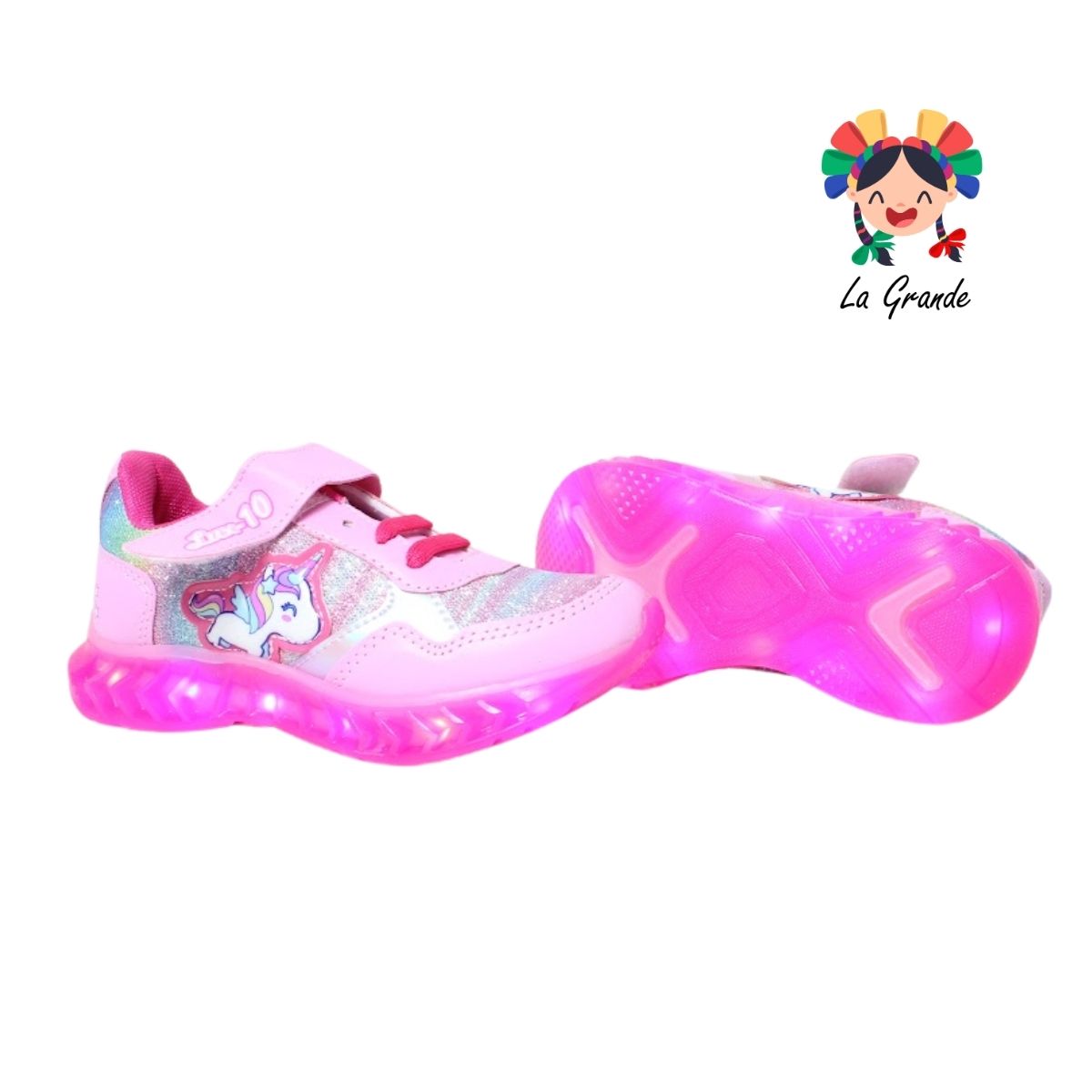 563 BF LUX-10 Fucsia Fucsia Tenis Casual con Luz Led para Niña