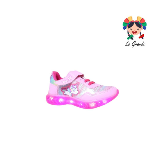 563 BF LUX-10 Fucsia Fucsia Tenis Casual con Luz Led para Niña