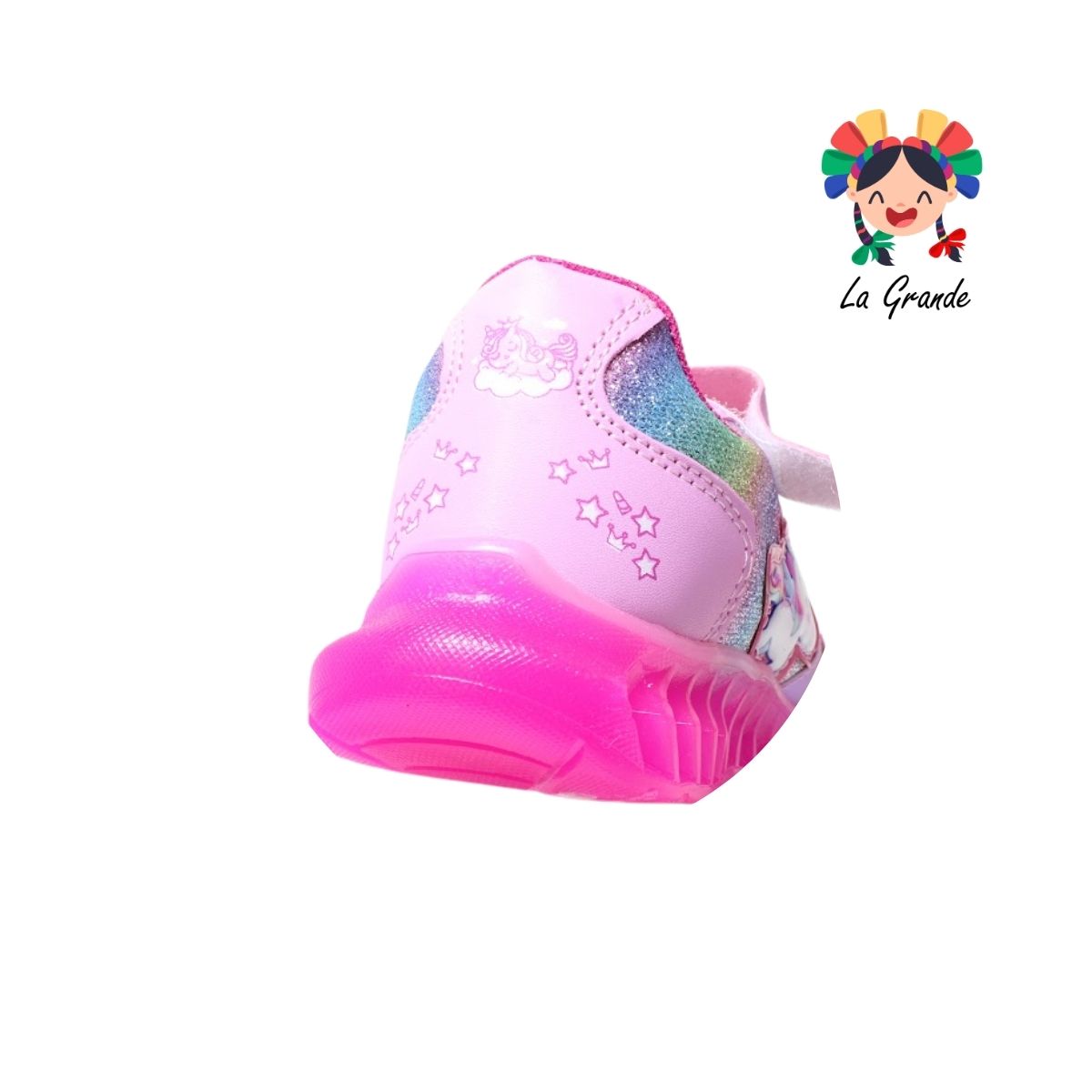 563 BF LUX-10 Fucsia Fucsia Tenis Casual con Luz Led para Niña