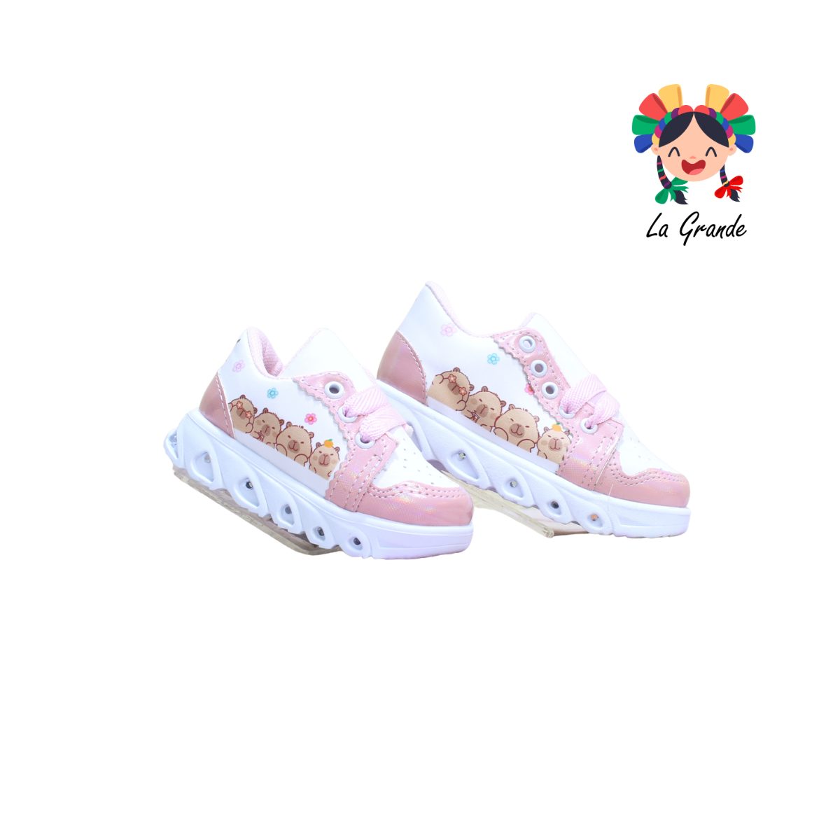 38L88 PEKE KIDS Blanco Alina Sint Tenis Casual con Luces para Bebé y Niña
