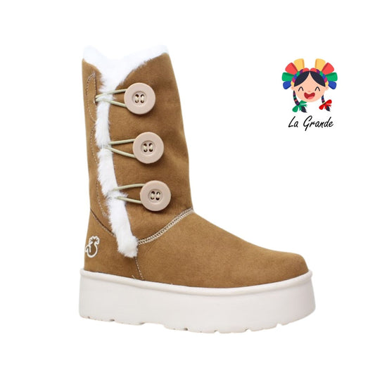 579 SHADOW Camel Textil Bota con Peluche para Dama