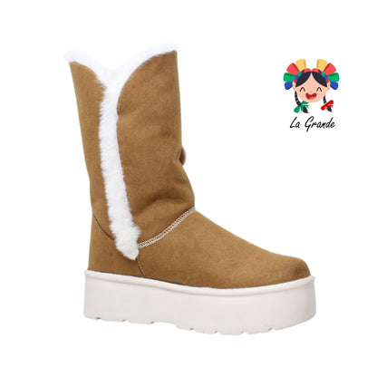 579 SHADOW Camel Textil Bota con Peluche para Dama