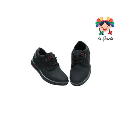 5808 CUSTOM Ngo Gris Rojo Nobuck Zapato Escolar para Niño y Joven
