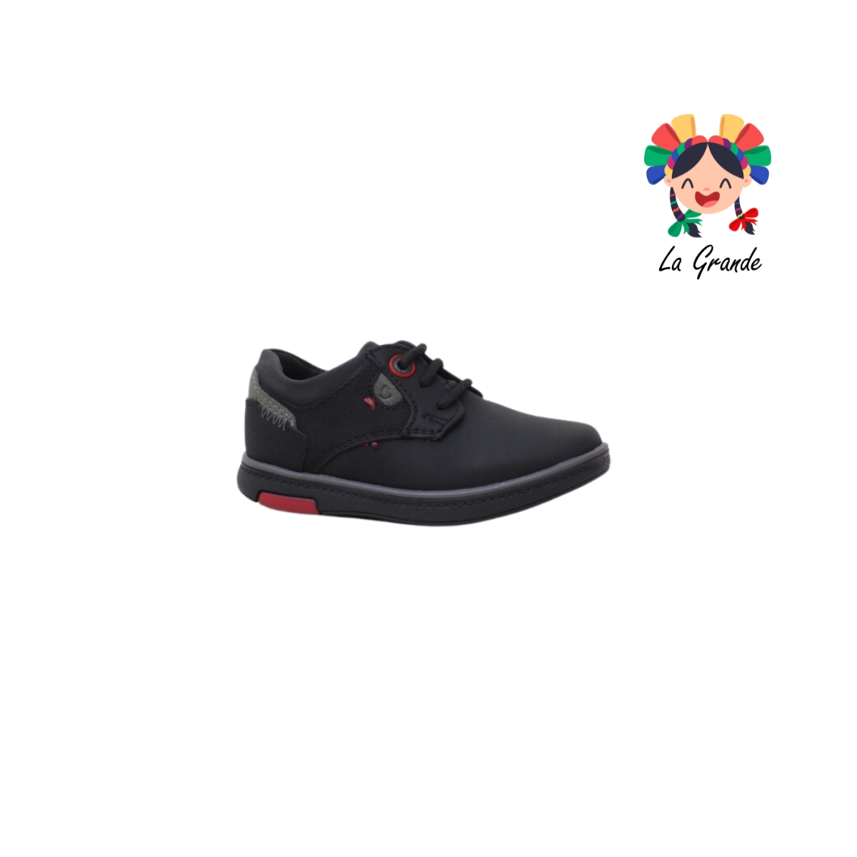 5808 CUSTOM Ngo Gris Rojo Nobuck Zapato Escolar para Niño y Joven