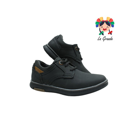 5812 CUSTOM Negro Oxford Sint Zapato Casual con Agujeta para Niño