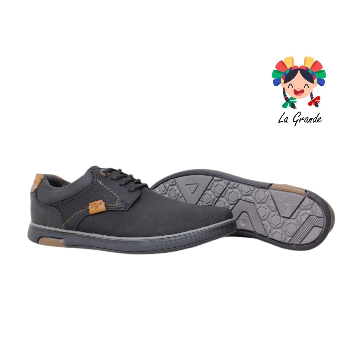 5821 CUSTOM Negro Camel Sint Nbk Zapato Escolar para Joven