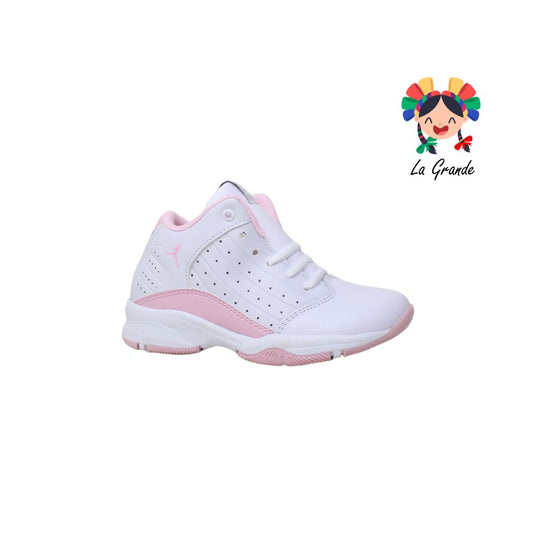 587 JANLO Blanco Rosa Sintético Tenis Deportivo para Niña