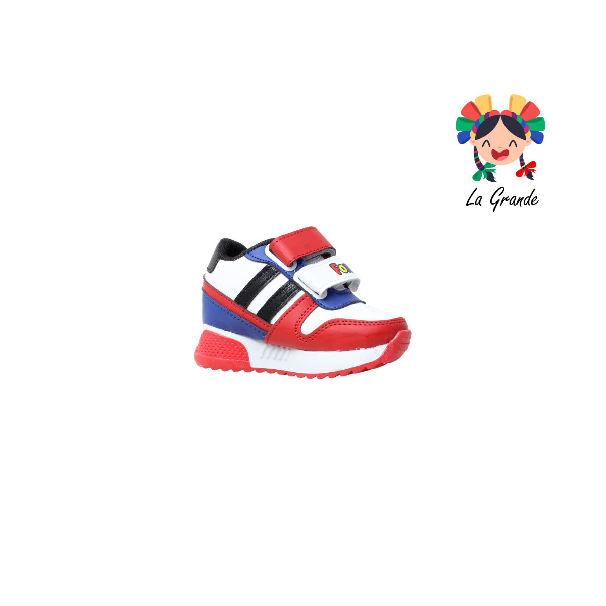590 Araña FON-VER Blanco Rojo Tenis Casual para Bebé